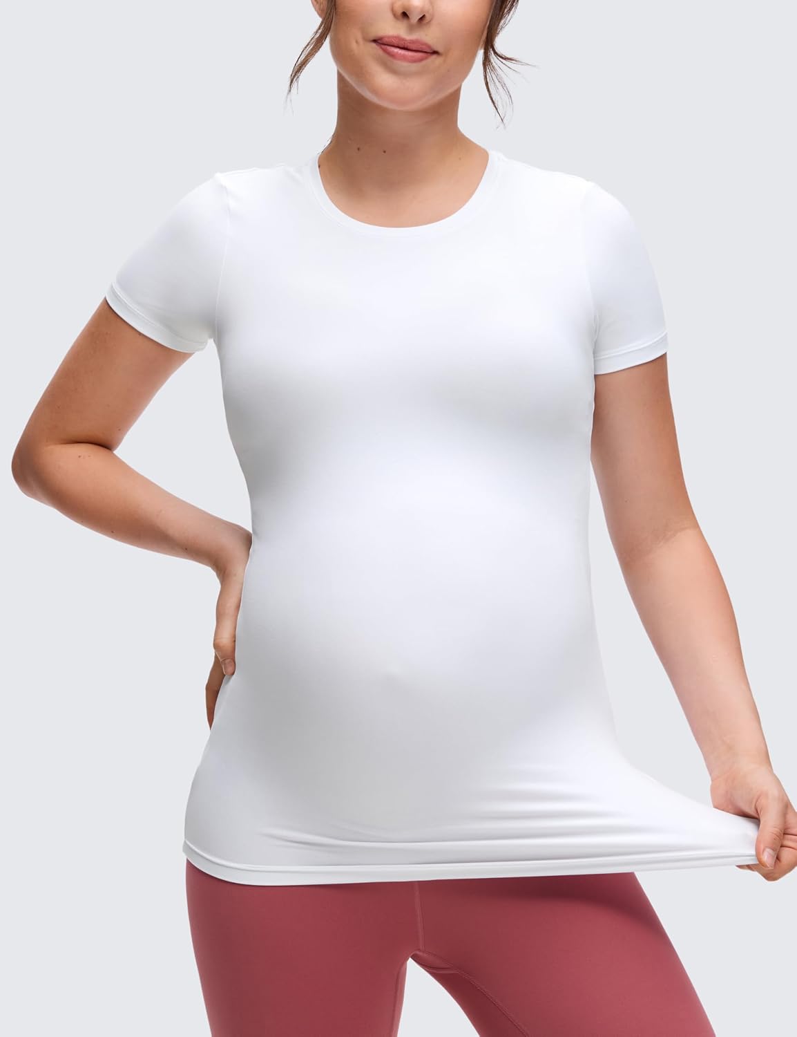 Thumbnail 4 de CRZ YOGA Womens Softembrace Maternity Soft T-Shirts – Comfortable, Slim‑Fit Pregnancy Tops