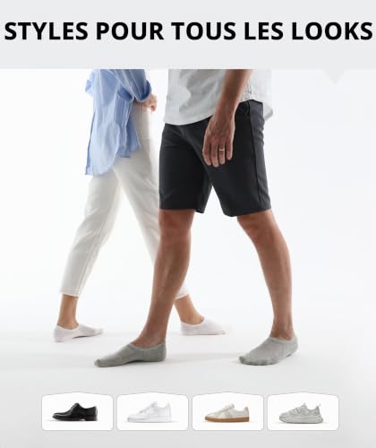 Thumbnail 5 de CLOSEMATE - 6 paires de chaussettes invisibles homme/femme (35-46) – confort coton et grip antidérapant