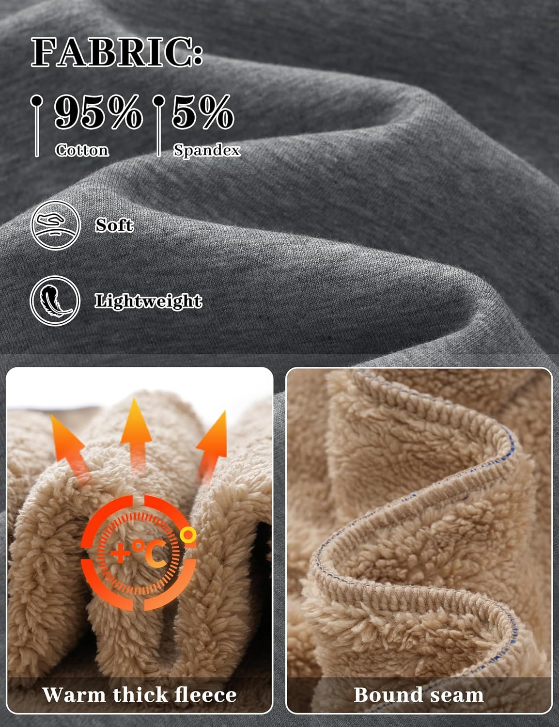 Thumbnail 3 de TACVASEN Sherpa Lined Cotton Sweatshirt
