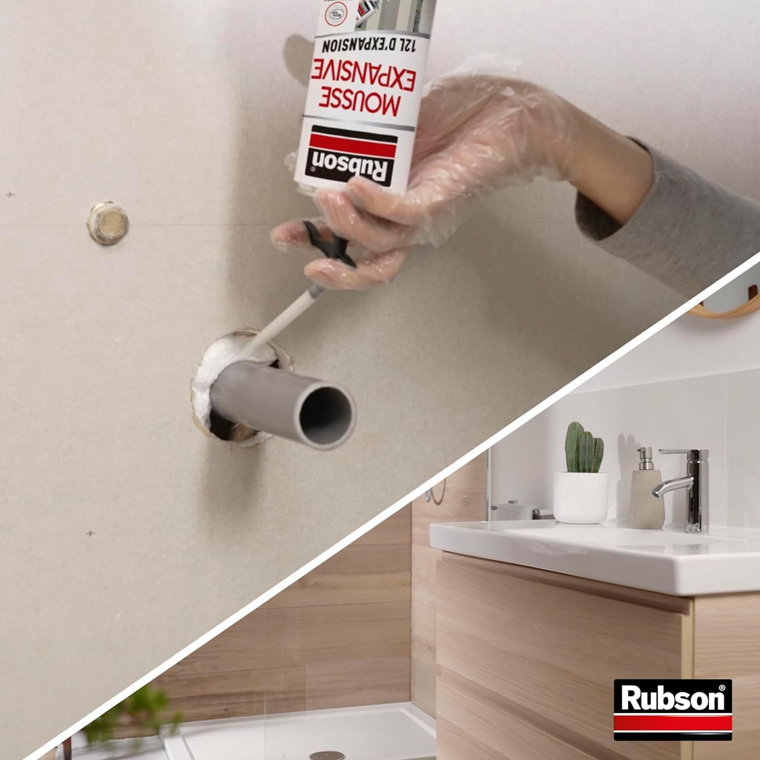 Thumbnail 4 de Rubson Mousse Expansive Multi-Usages – Mousse polyurethane blanche en aérosol (300 ml) avec 12 litres d'expansion