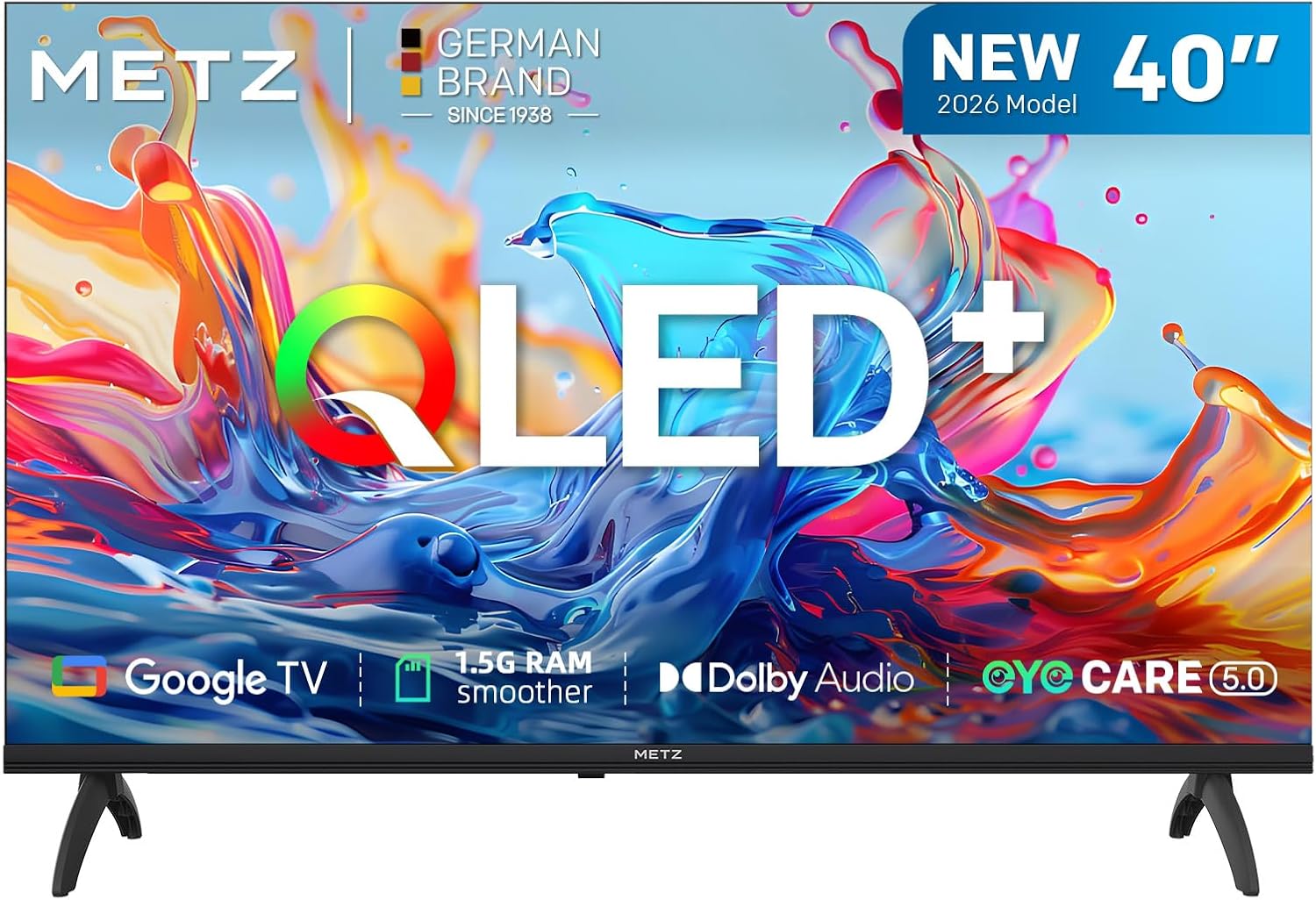 Metz 40 Pouces MQH7000Y – Smart TV FHD Google TV avec QLED+, HDR, Dolby Audio et EyeCare