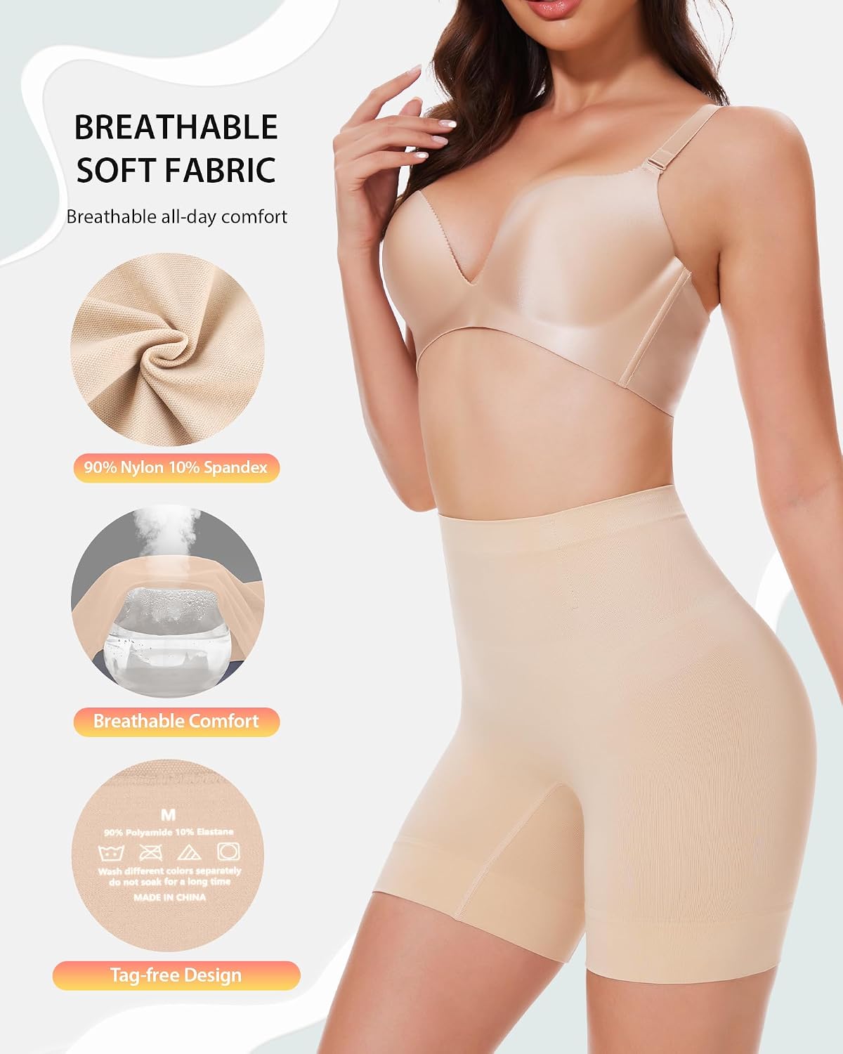 Detalle de SIMIYA Shapewear for Women: Tummy Control Knickers – Mid-Waist Seamless Body Shaper