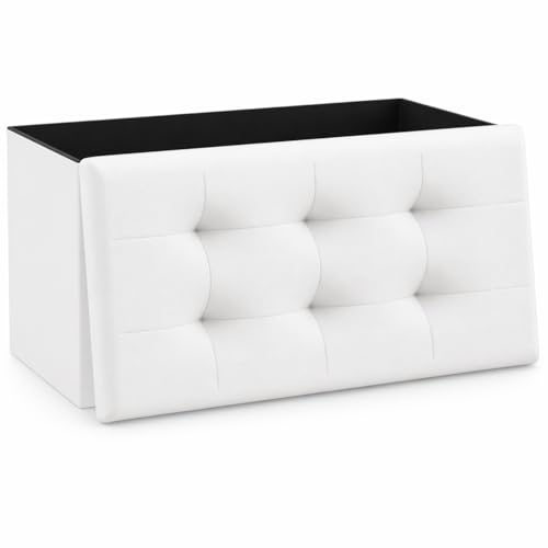 Detalle de Puff de almacenamiento plegable T-LOVENDO.ES 38x76x38 cm – Bancada tapizada con capacidad de 300 kg