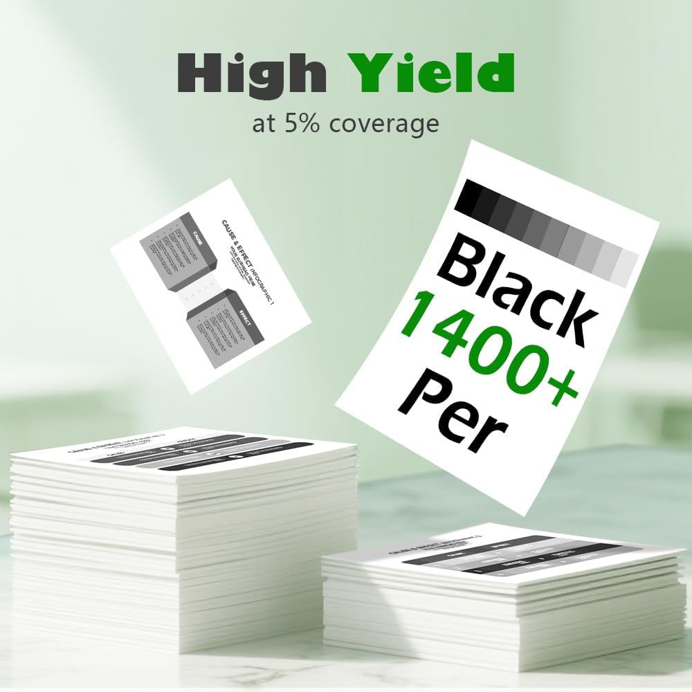 Detalle de JYZBRW 67XL Black Ink Cartridge 2-Pack, Remanufactured for HP Printers