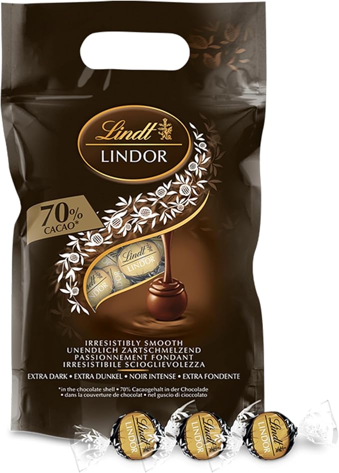 Detalle de Lindt LINDOR Bombones de Chocolate Negro 70%, 1kg 🍫
