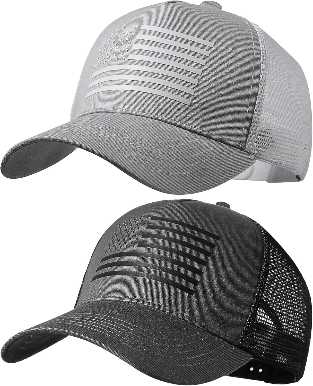 Detalle de SPXKD American Flag Trucker Hat – Adjustable Mesh Snapback for Men and Women