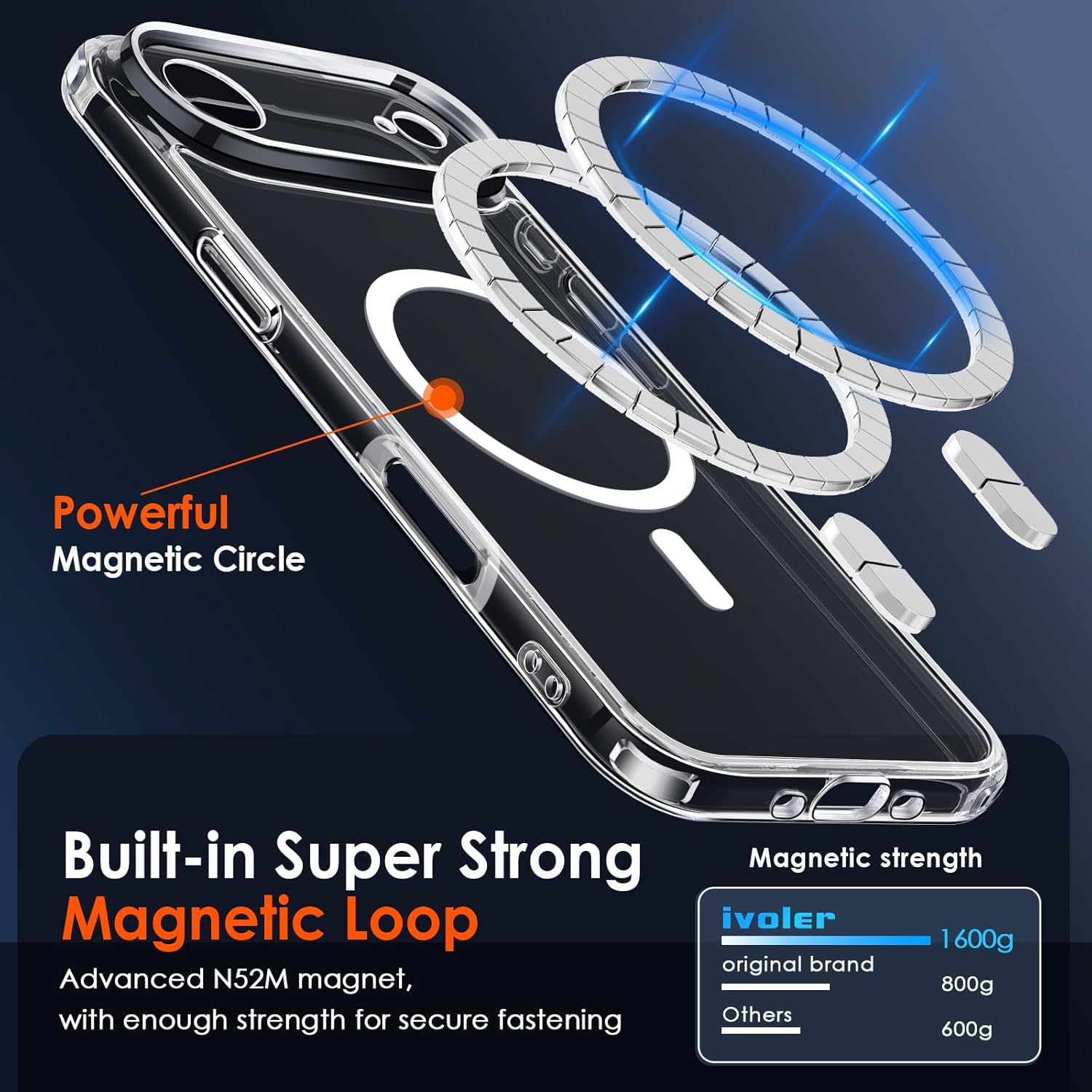 Thumbnail 4 de Coque magnétique iPhone Air ivoler compatible MagSafe, transparente anti-rayures et pare-chocs TPU