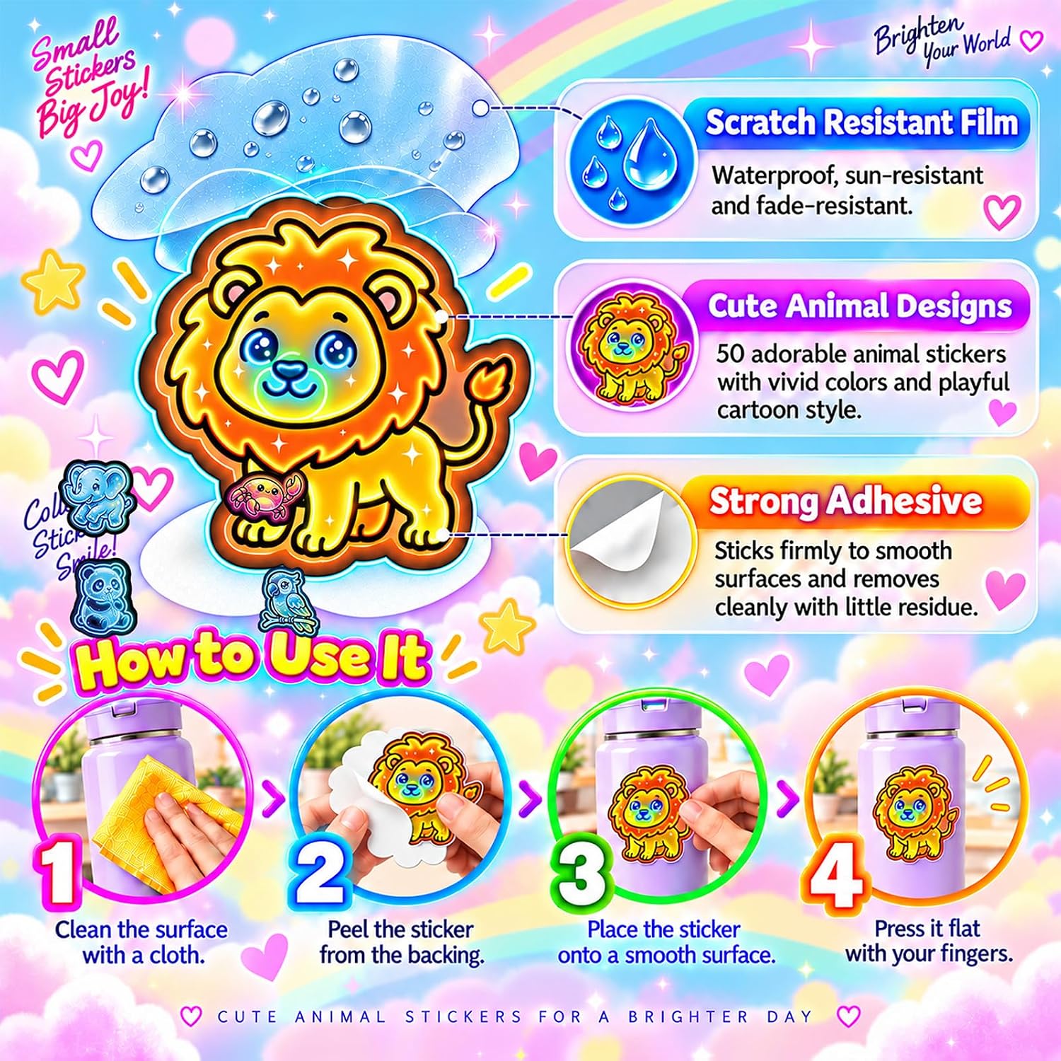 Detalle 2 de Animal Stickers 56-Piece Pack