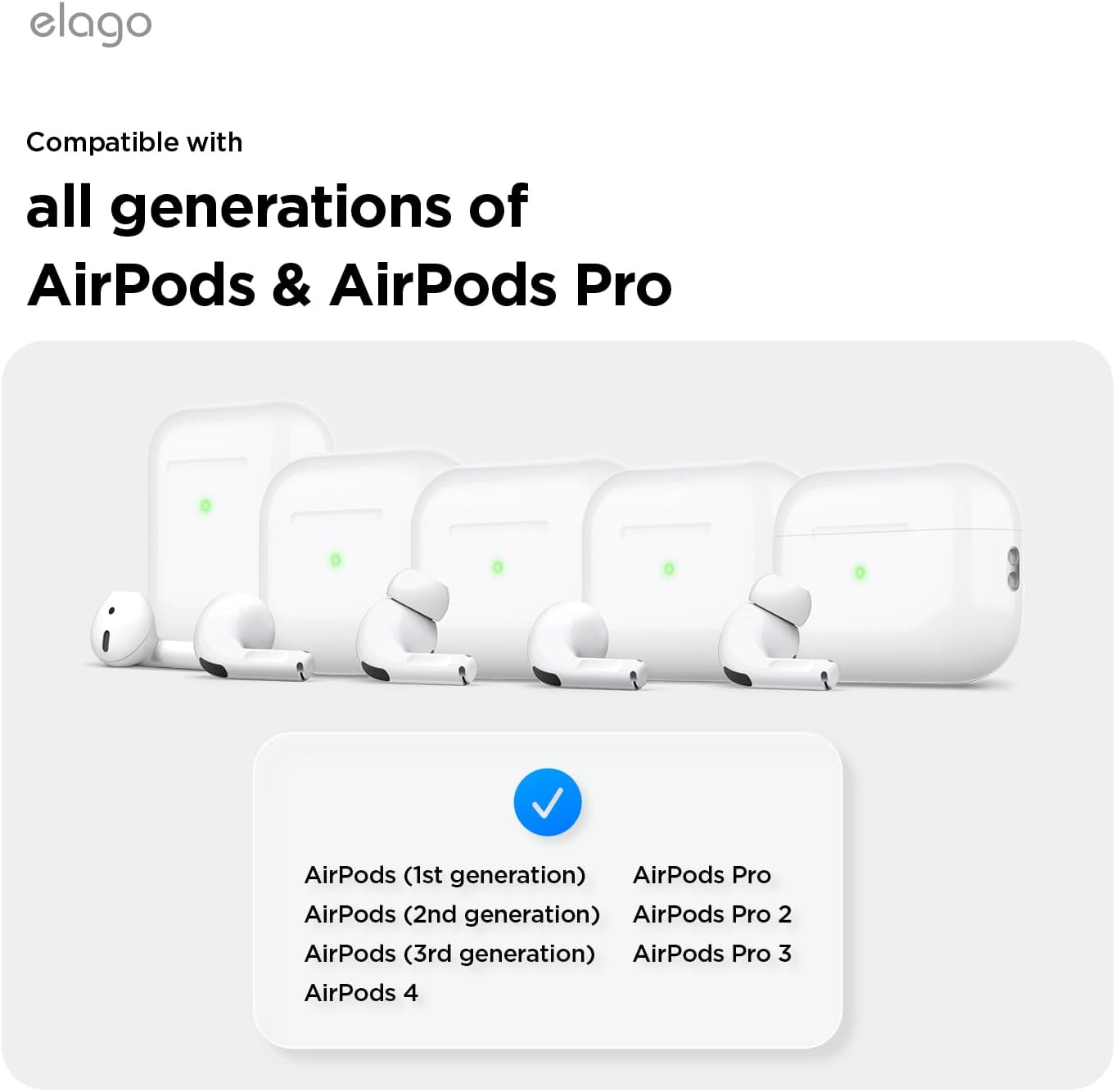 Thumbnail 2 de elago AirPods Halteband Strap aus Silikon (45 cm) – kompatibel mit AirPods 4/3/2/1 & AirPods Pro 3/2/1, weiß