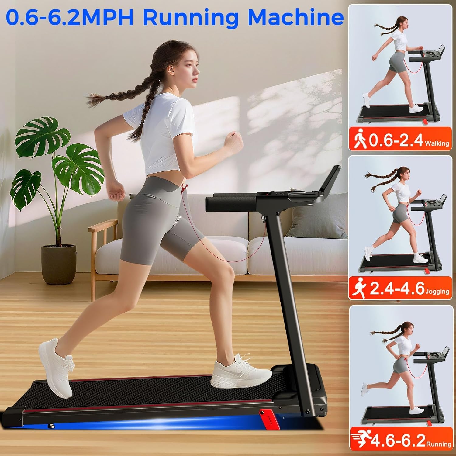 Detalle 2 de ZPUFDYM 970NX Folding Treadmill with 12% Manual Incline and 3.0 HP Brushless Motor