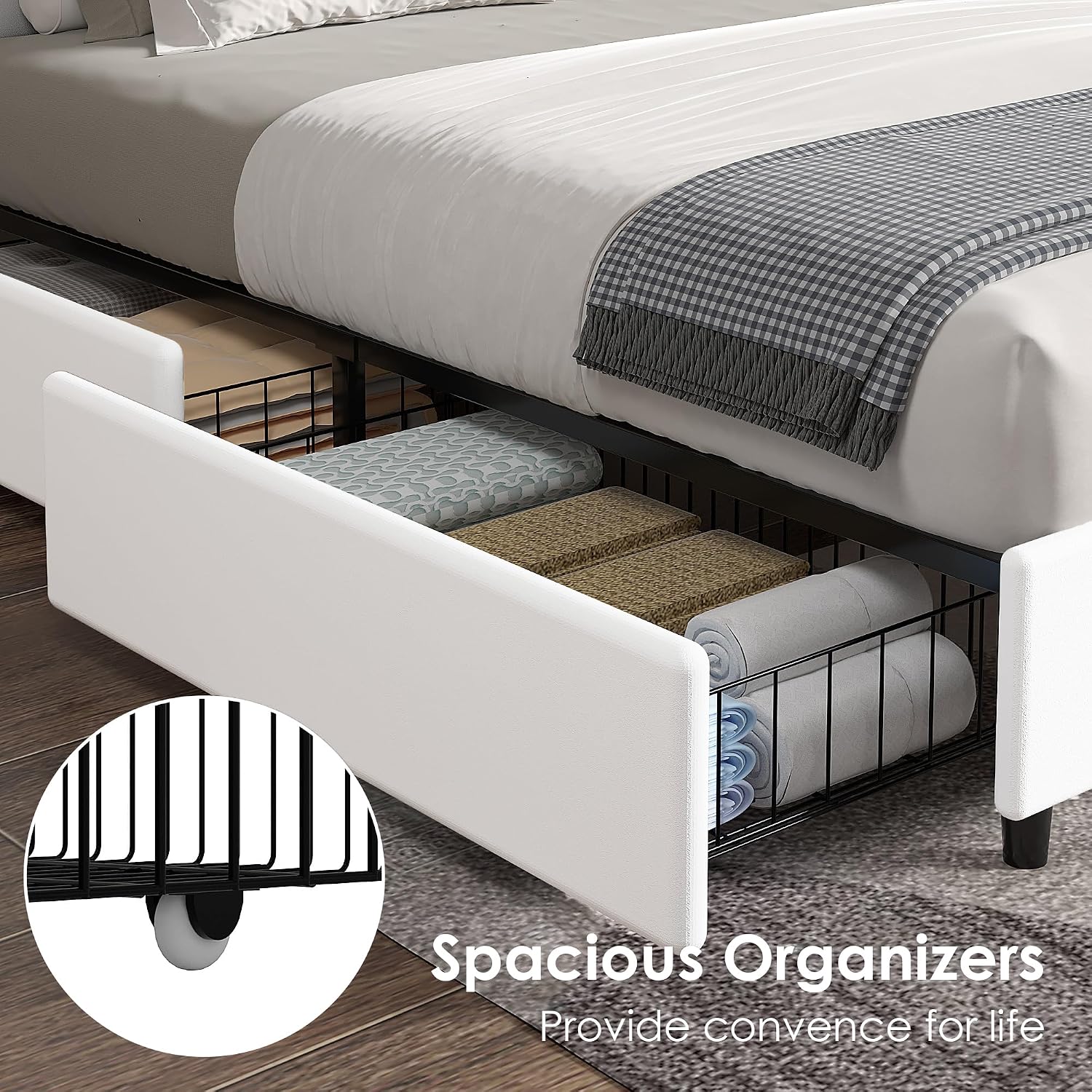 Detalle 2 de VECELO Queen Bed Frame