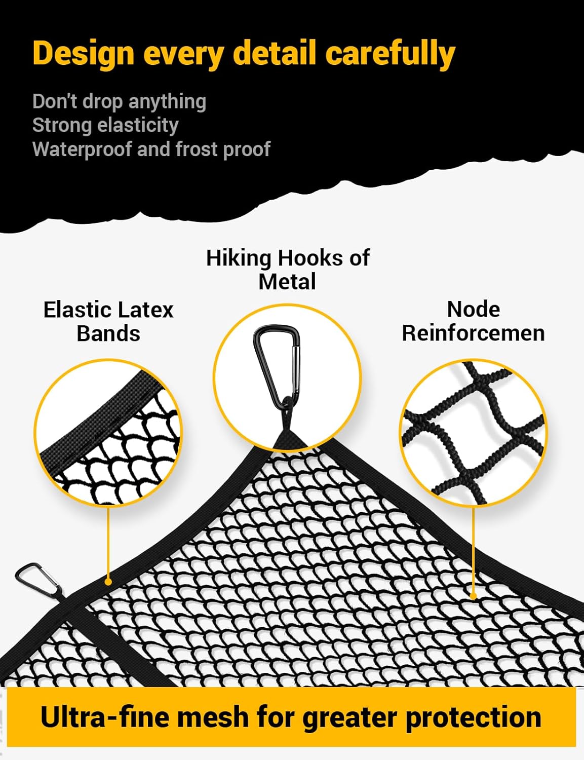 Detalle 2 de AUTOWN Cargo Net 4'x4'–7'x7' for Truck Bed