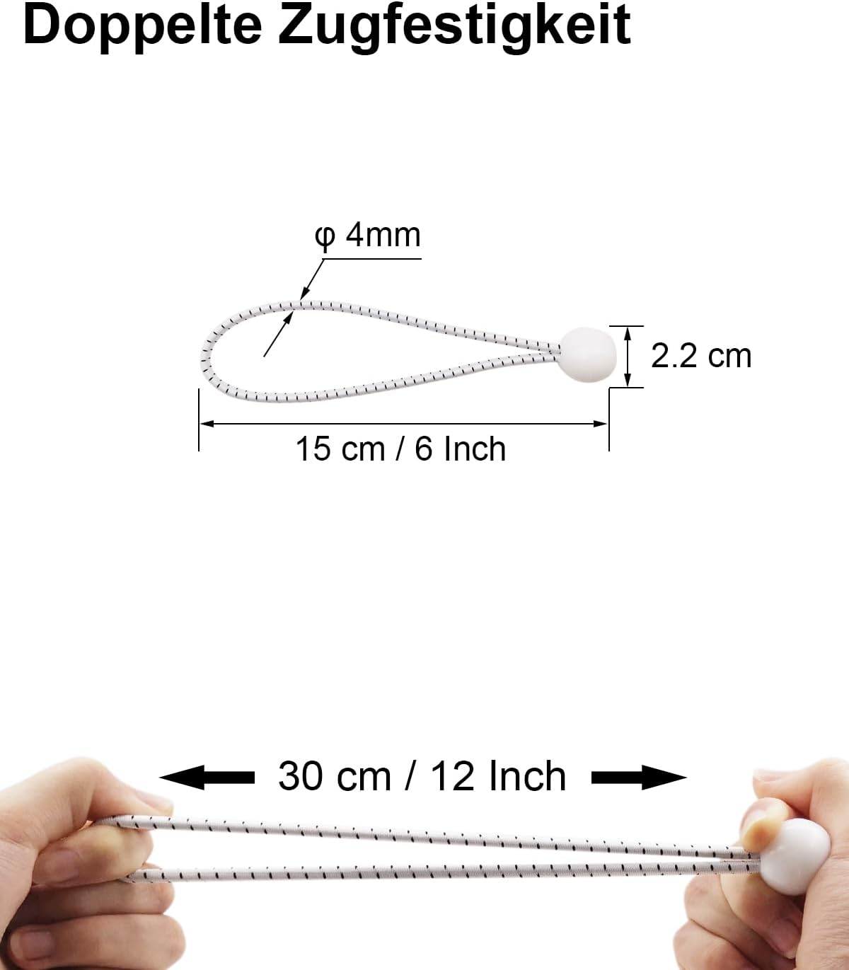 Detalle de WMZOBH Spanngummis mit Kugel 15 cm – 100 Stück