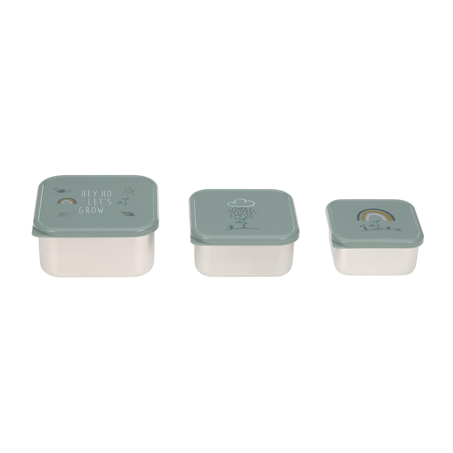 Detalle de LÄSSIG Snackbox 3er Set Edelstahl Garden Explorer – drei Größen, spülmaschinenfest