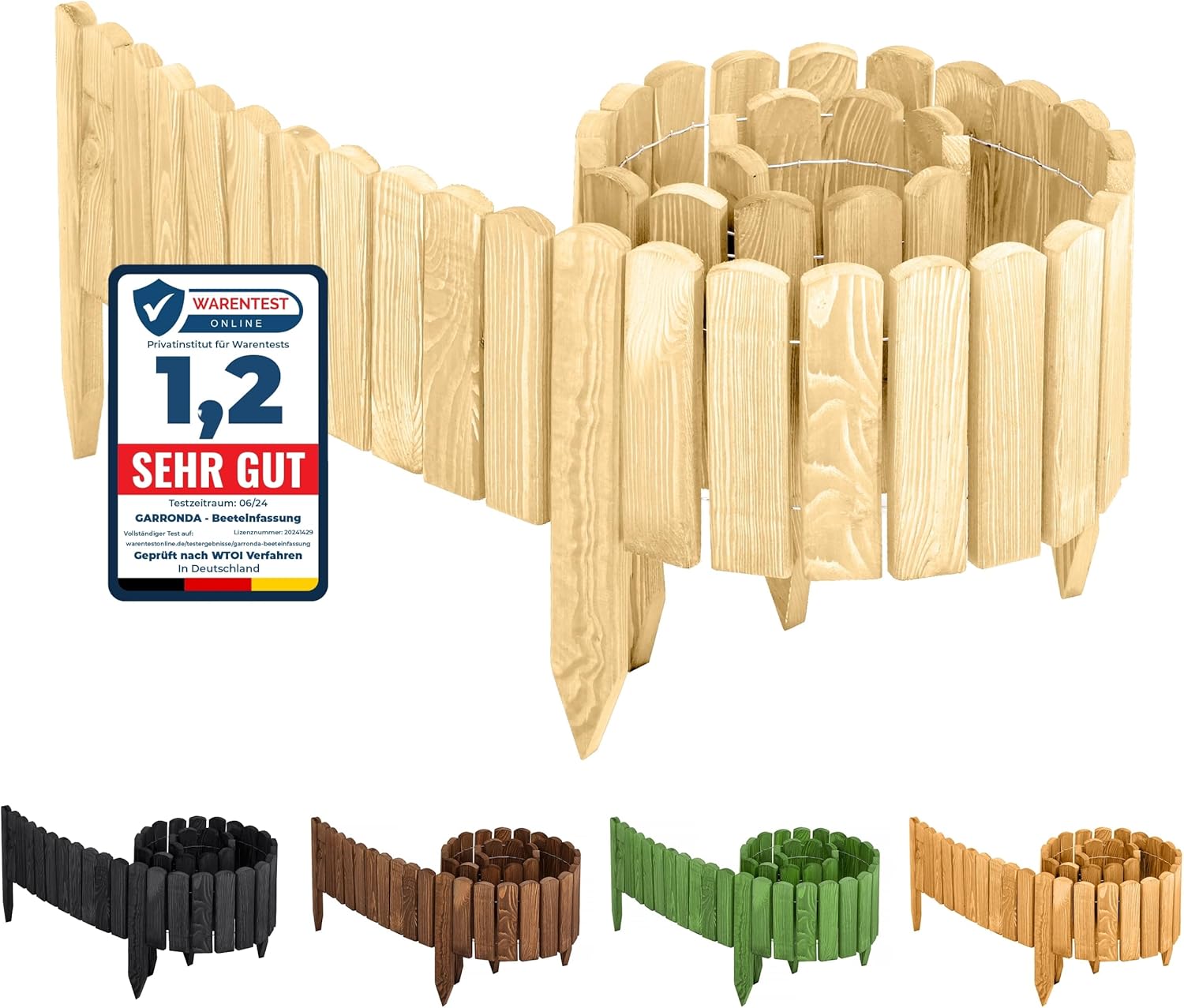 Thumbnail 6 de Garronda GD-0046 Bordure Jardin Extérieur 200 cm – Bois traité, Ø Massif au Parcours Flexible