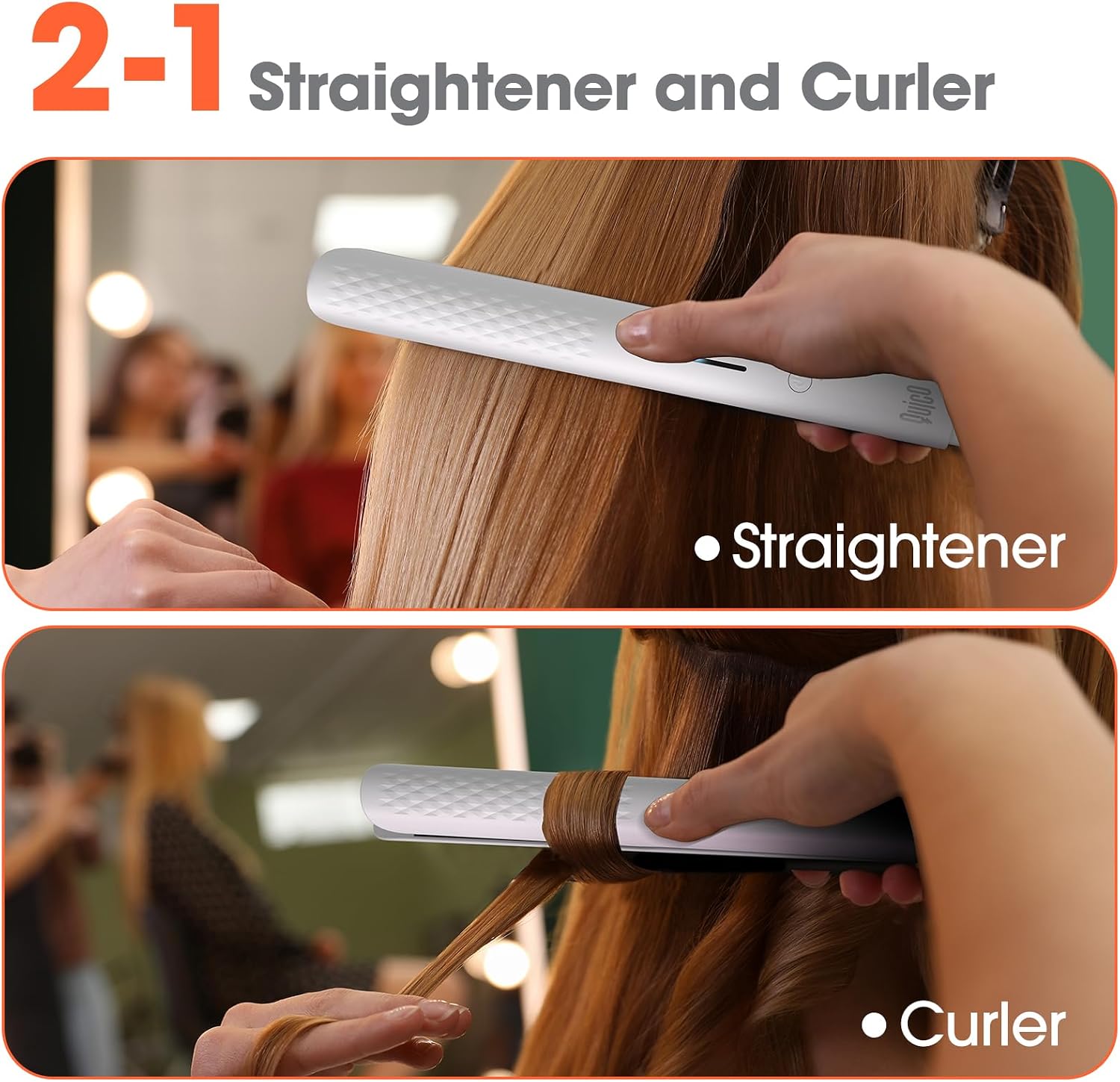 Detalle de QUICO HC102A Hair Straightener, Dual Voltage Ceramic Flat Iron with 4 Heat Settings