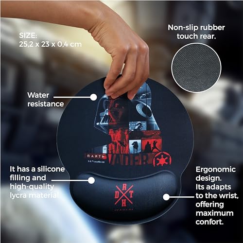 Detalle 2 de WONDEE Star Wars Alfombrilla ratón ergonómica ⌨