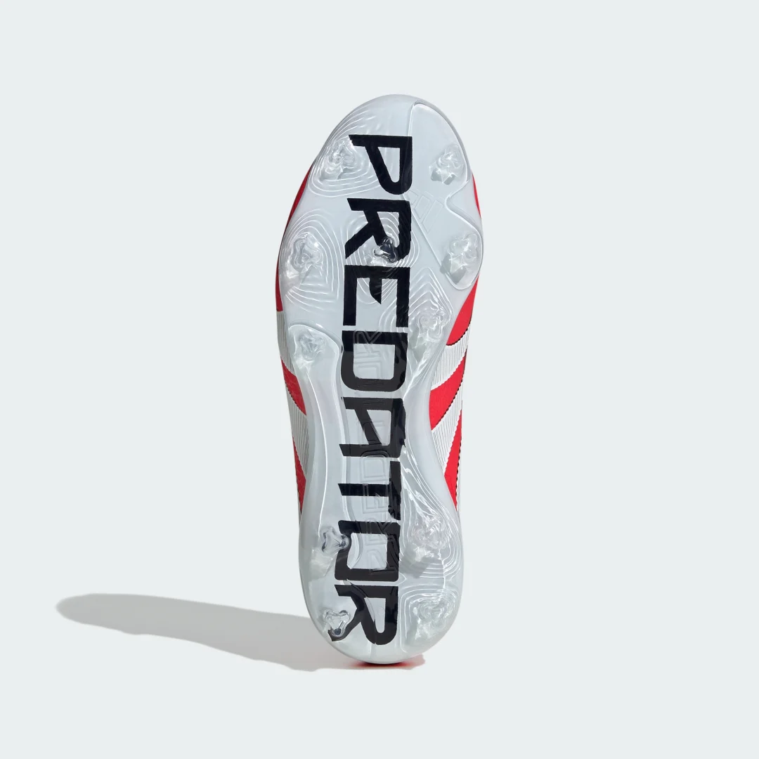 Detalle 2 de Adidas Predator Elite, bota de fútbol roja para adolescentes y césped natural seco