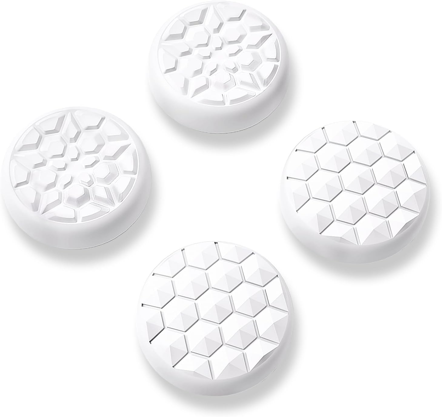 Thumbnail 1 de PlayVital White Thumbsticks Grips Caps for ROG Ally (Diamond Grain & Crack Bomb Design)