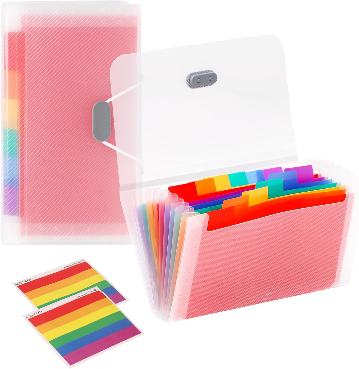 Detalle de Tanstic A6 Expanding File Organizers, 13 Pockets, Elastic Closure and Labels