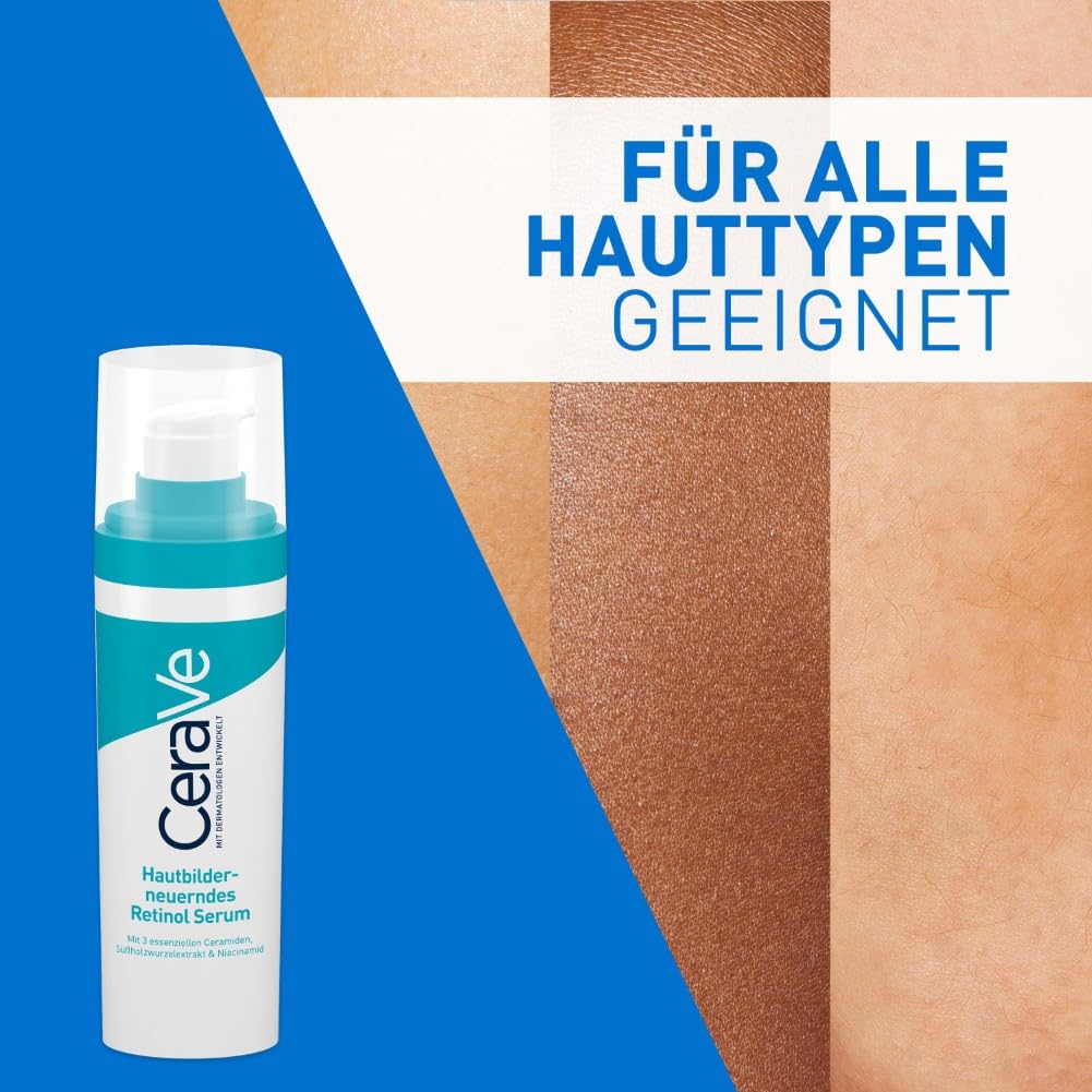 Detalle de CeraVe Hautbilderneuerndes Retinol Serum – 30 ml für zu Akne neigende Haut