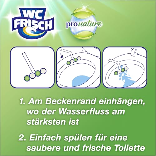 Detalle de WC Frisch Kraft Aktiv Duftspüler Minze & Eukalyptus (10er Pack) – Pro Nature