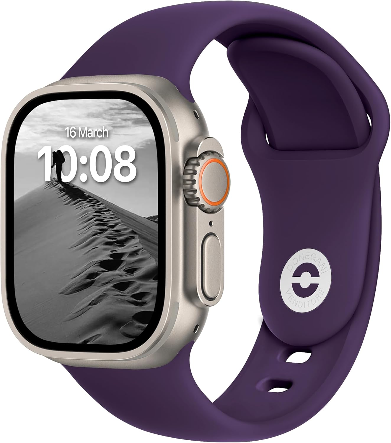 Detalle de DONEGANI SB Straps for Apple Watch – Silicone Band in Imperial Purple (Various Sizes)