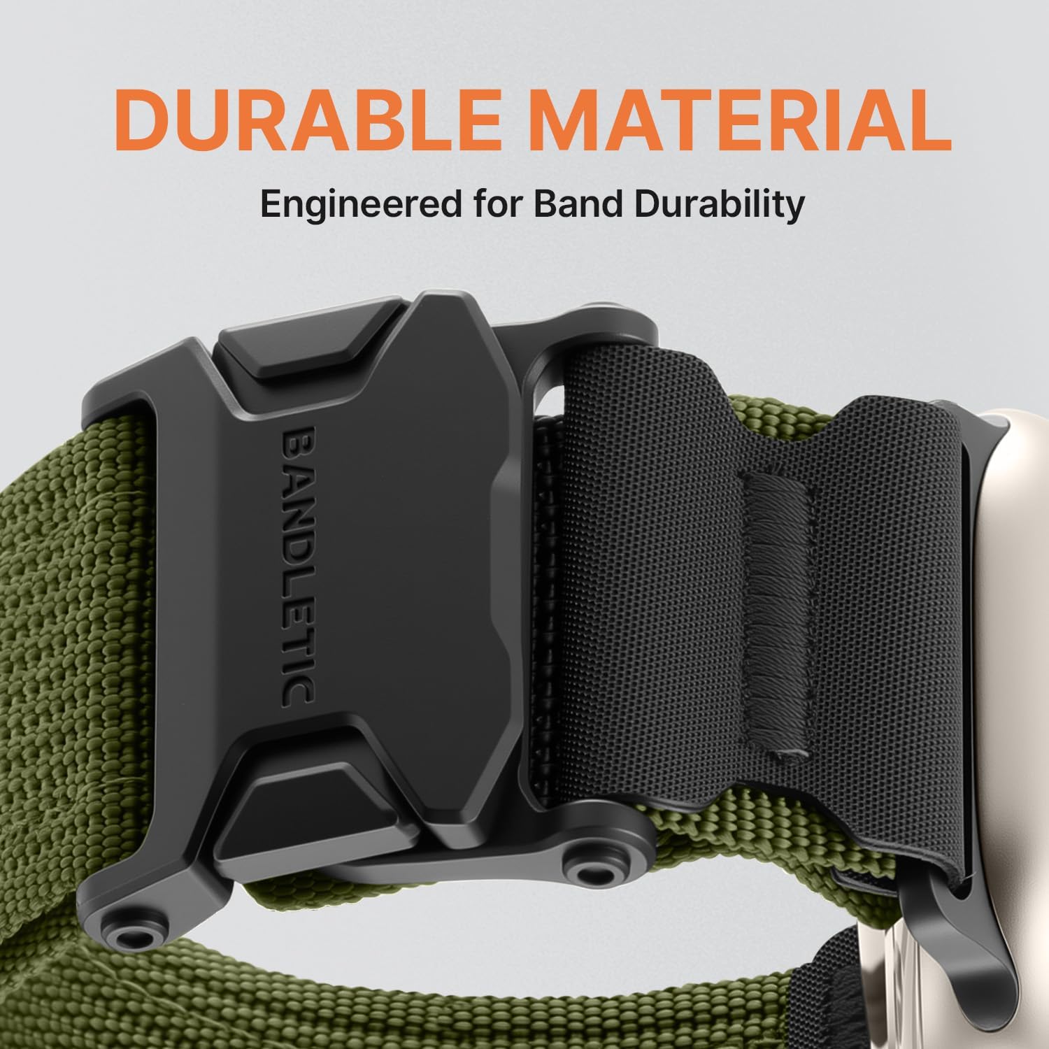 Thumbnail 4 de Bandletic Magnetic Buckle Straps (Nylon Loop) for Apple Watch models 44mm/45mm/46mm/42mm/49mm – Green