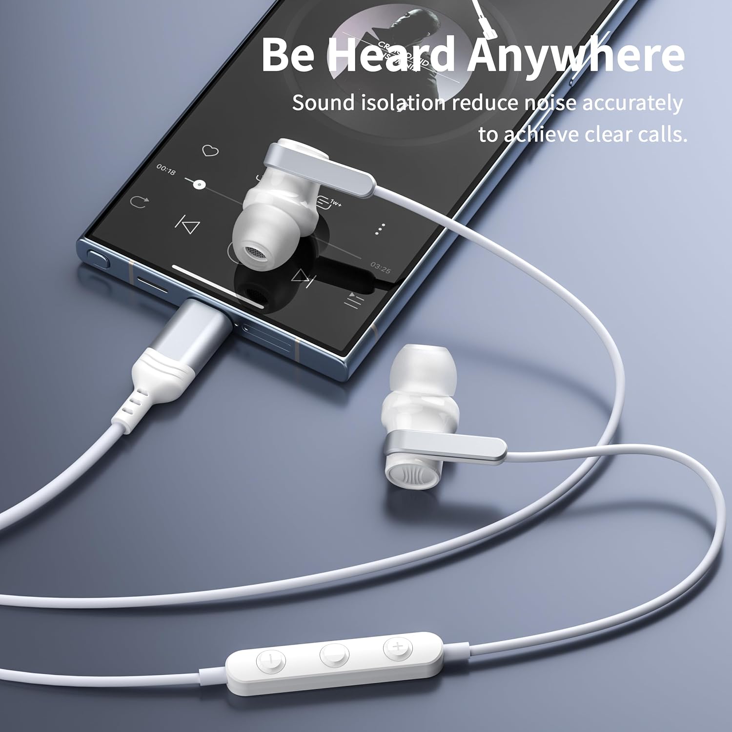 Detalle de USB-C Kopfhörer mit Mikrofon – In‑Ear, magnetisch, kompakt und vielseitig einsetzbar