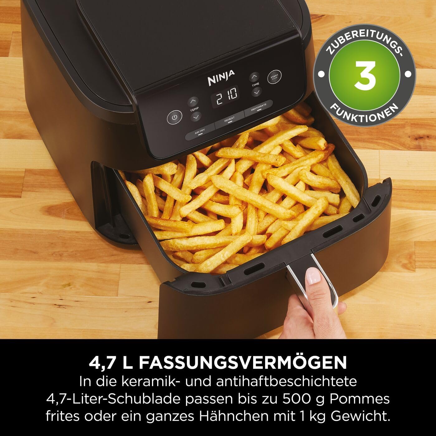 Thumbnail 1 de Ninja Air-Fryer AF110EU (4,7 l) – 3in1 Heißluftfritteuse mit AirCrisp, bis 210 °C