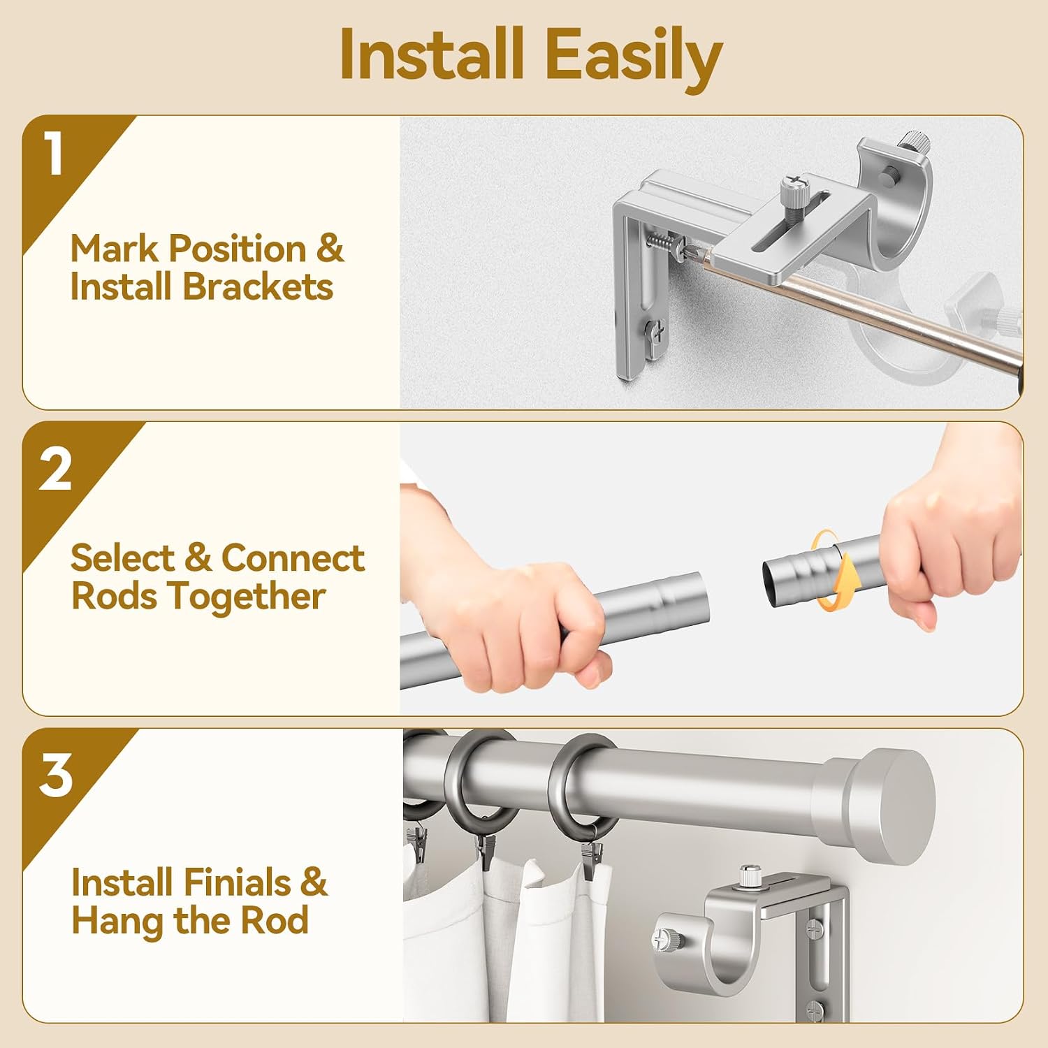 Detalle 1 de YaFex Curtain Rod 1-Inch