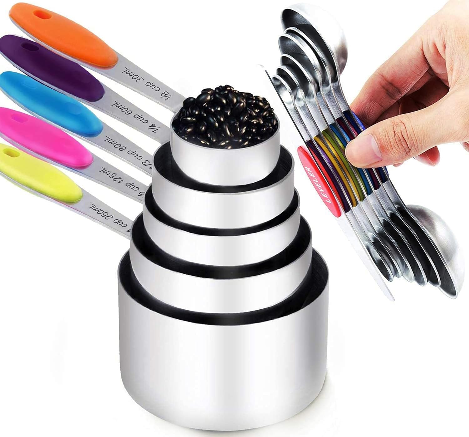 Detalle de TILUCK Measuring Cups and Spoons Set 12 🥄