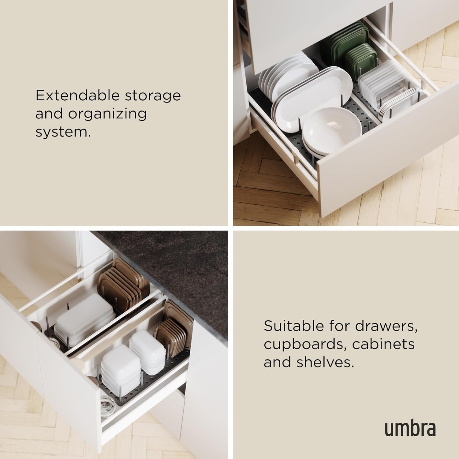 Thumbnail 4 de Umbra Peggy 1004318-149 ladeorganizer, verstelbaar, set van 2