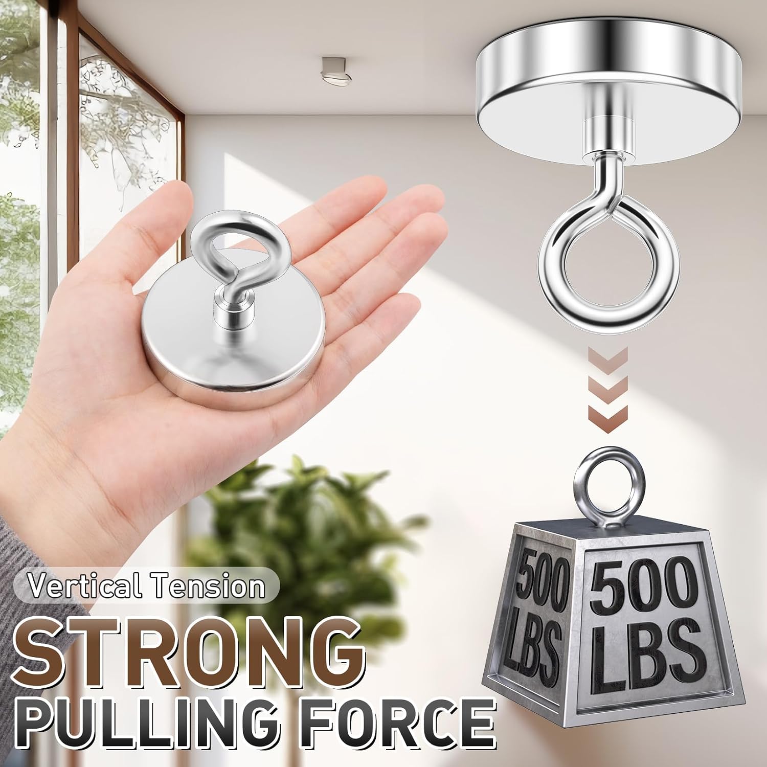 Detalle de Fishing Magnets, 190 kg Pull – Neodymium Treasure Hunter for Rivers, Lakes and More