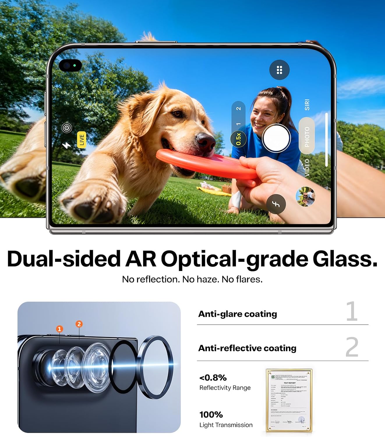 Detalle 2 de TORRAS iPhone Duo Camera Lens Protector, Night Sky, 9H+ Aerospace Glass