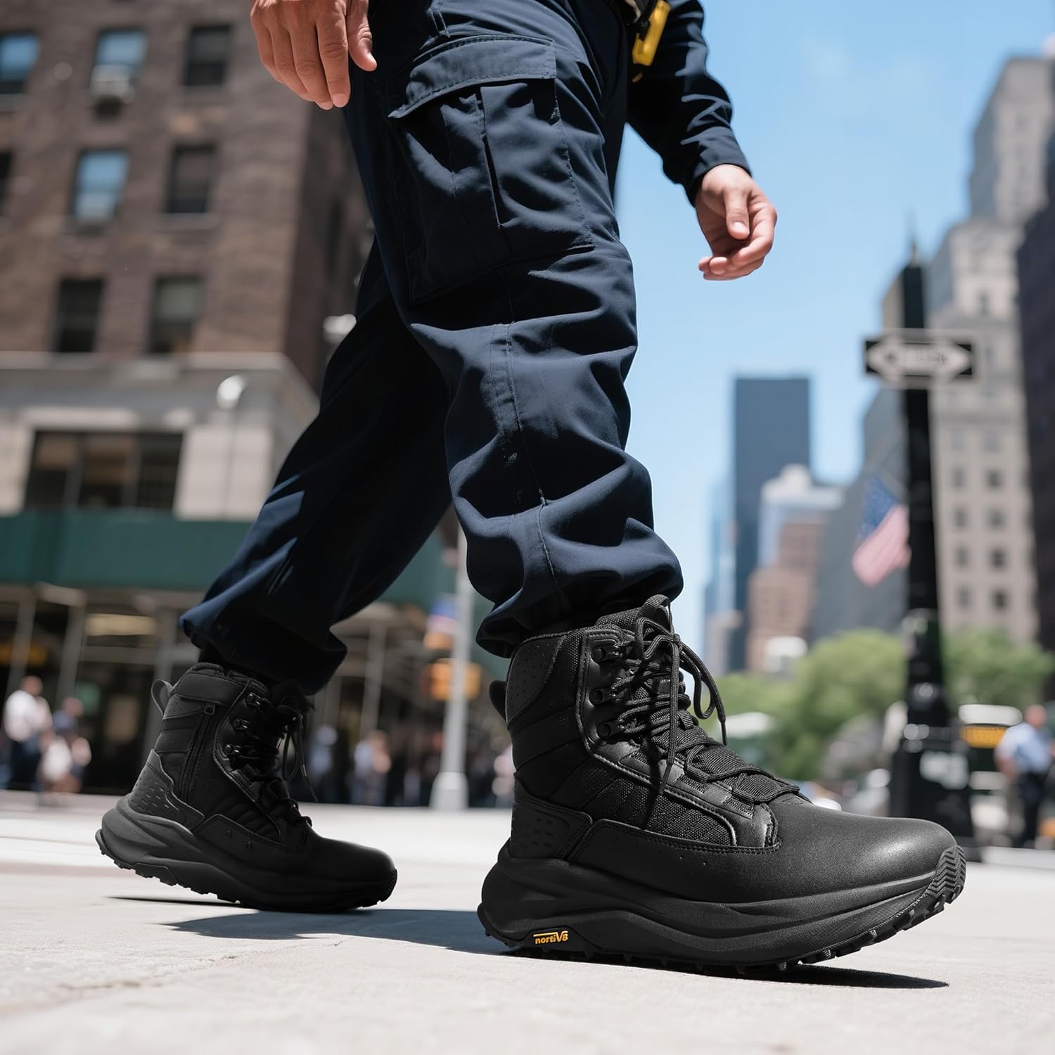 Detalle de NORTIV 8 Men's Wide Toe Box Tactical Boots