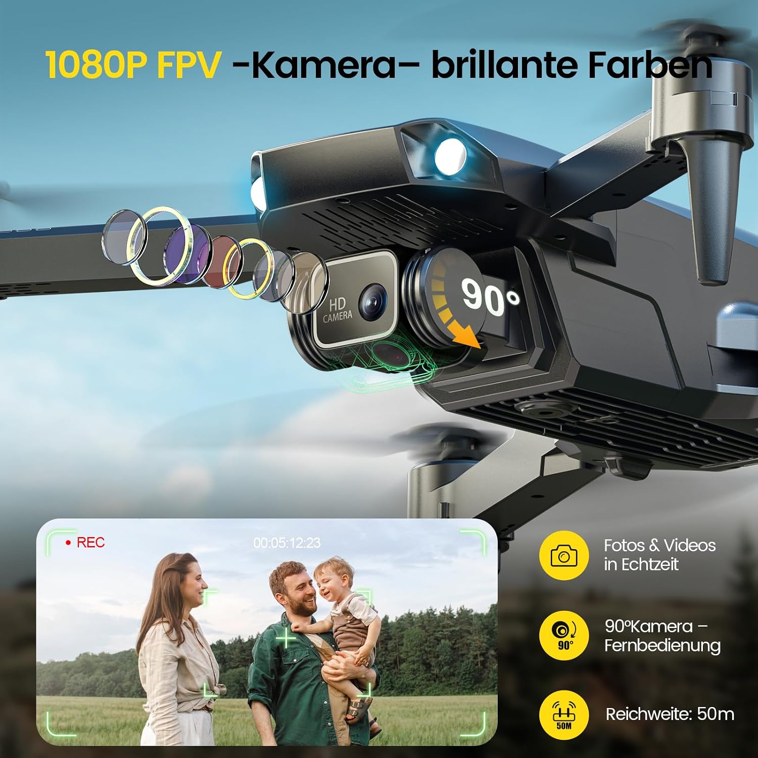 Detalle 2 de Holy Stone HS290 faltbare Drohne mit Kamera 1080P für Anfänger