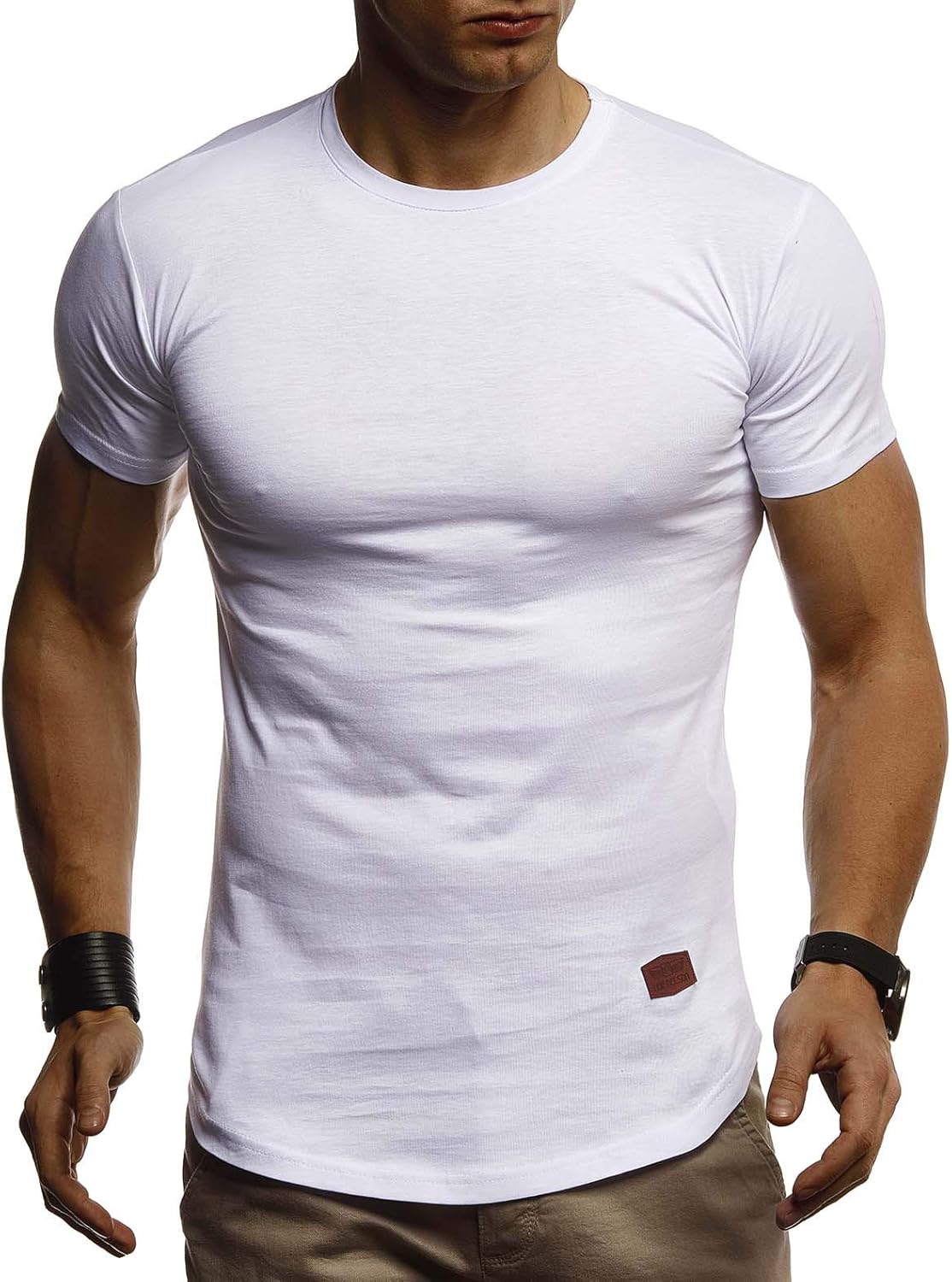Detalle 2 de Leif Nelson Herren Casual T-Shirt mit Rundhalsausschnitt – alltagstauglich kombinierbar