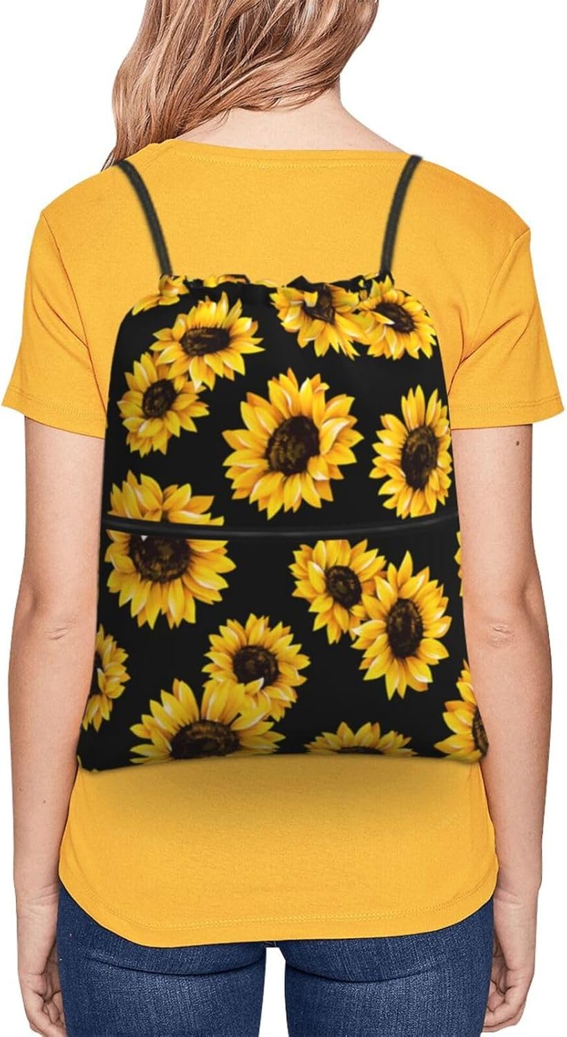 Thumbnail 6 de Newhomestyle Summer Sunflower Drawstring Bag: Lightweight, Versatile Gym & Travel Sacks
