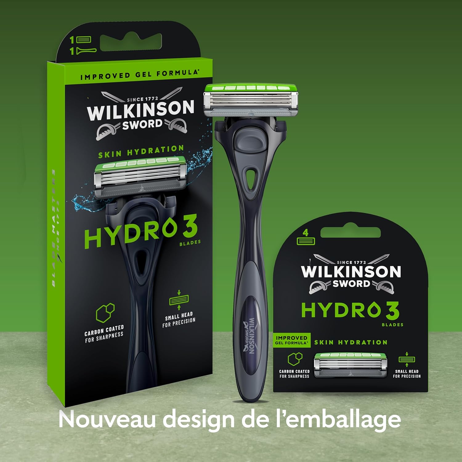 Detalle 2 de Wilkinson Sword Hydro 3 – pack économique avec 9 recharges et tête compacte