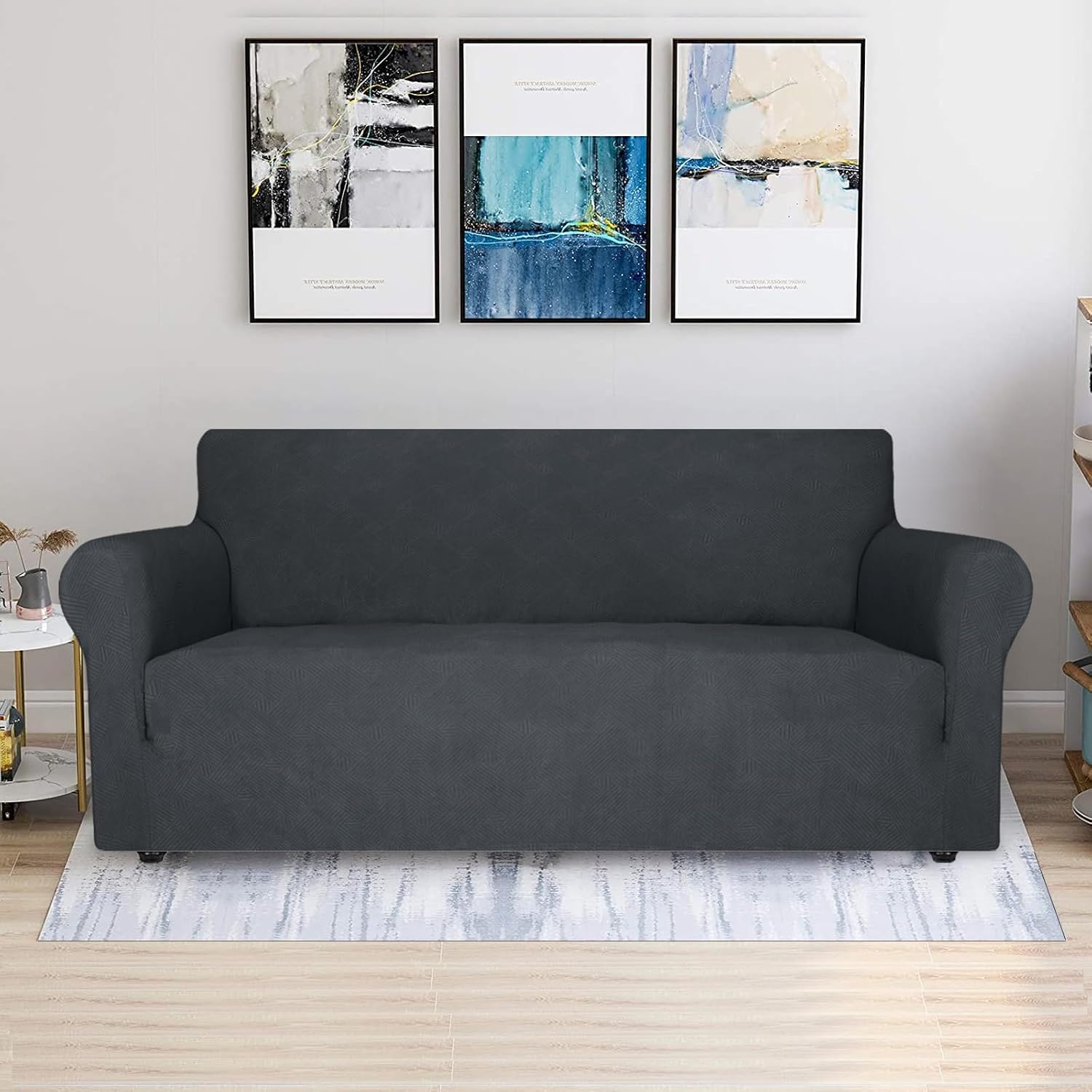 Detalle 2 de Ystyle Copridivano 3 Posti Grigio Scuro Elastico