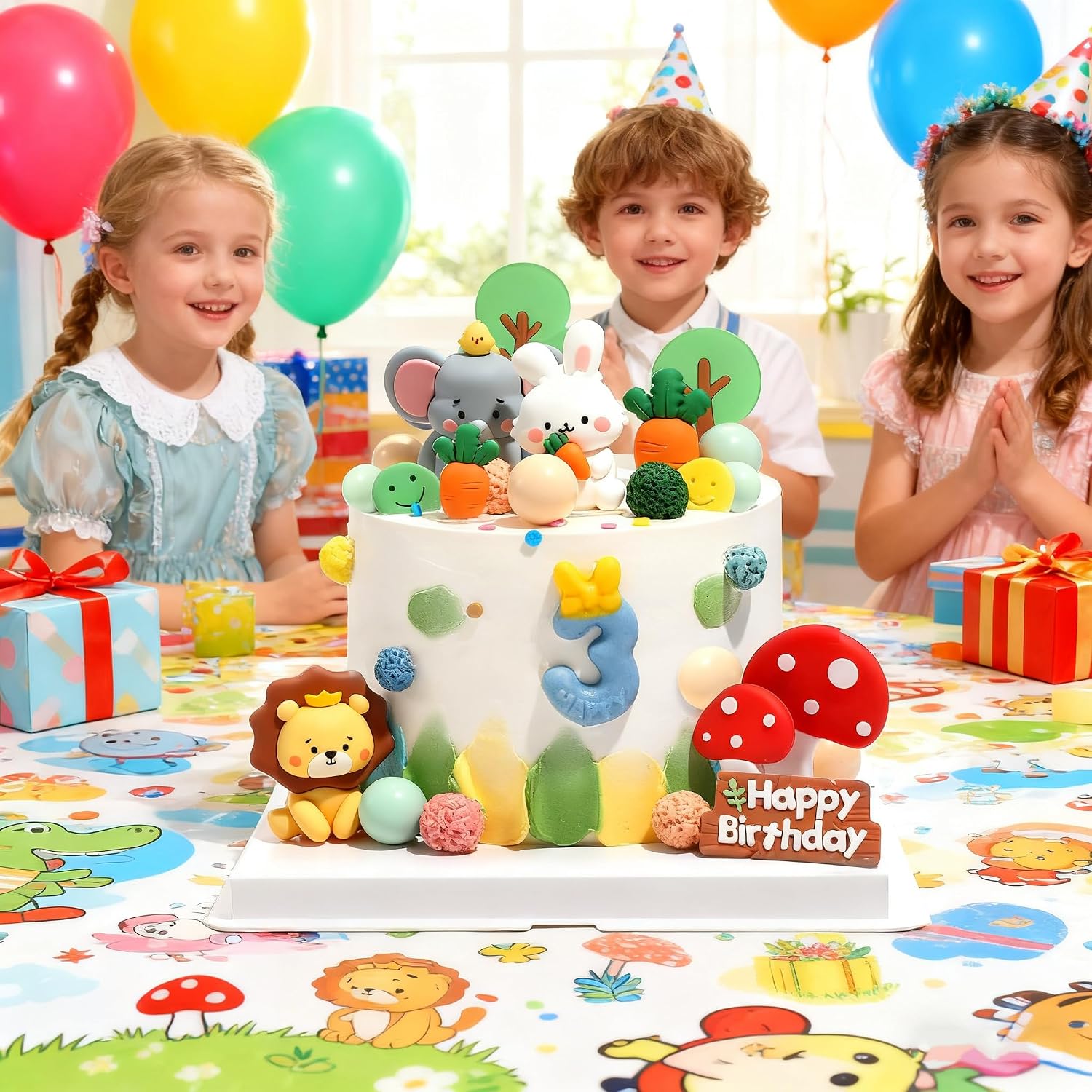 Detalle de 20 Stück Safari Tier Cake Topper – Dschungel-Dekorationen für Kindergeburtstag