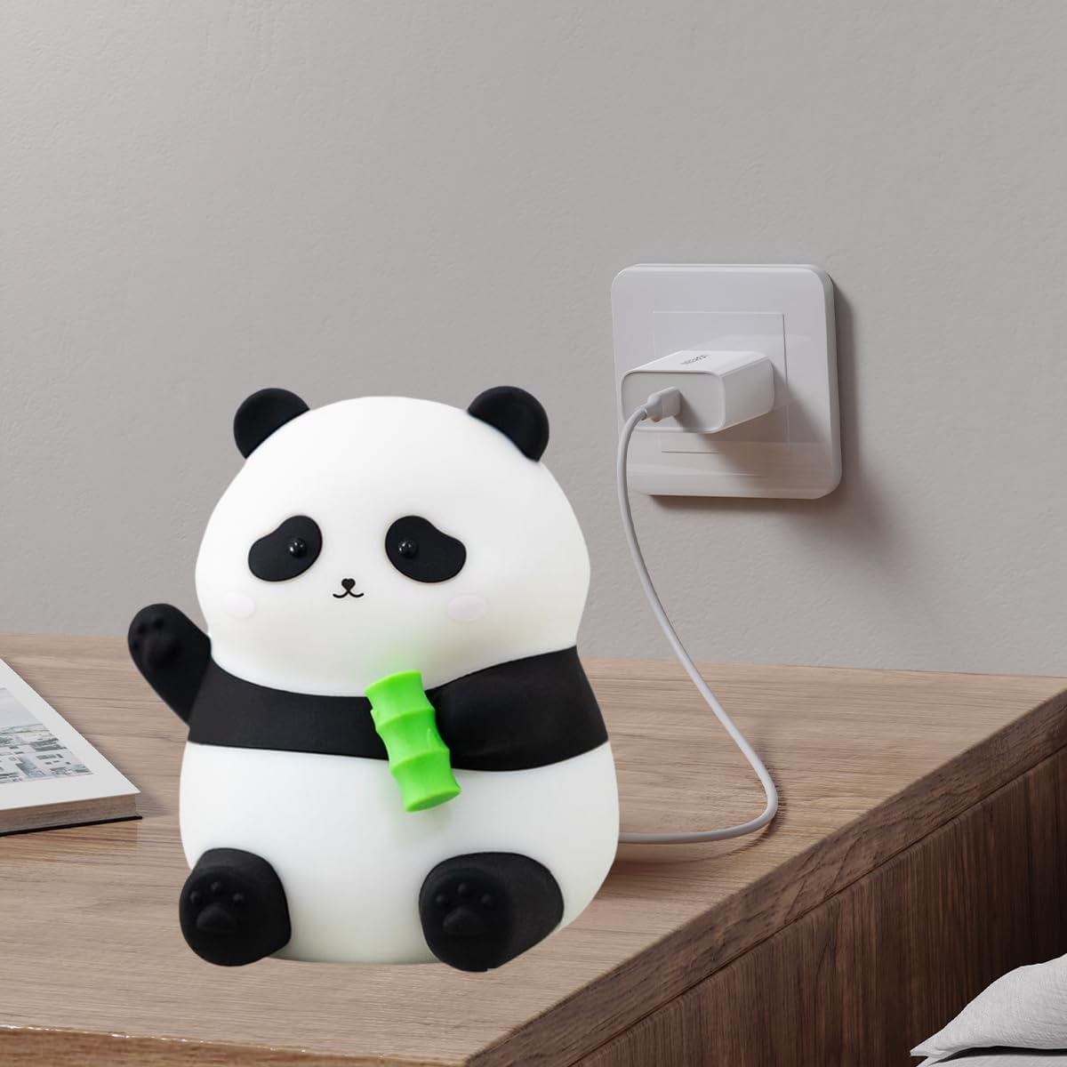 Thumbnail 1 de NICE POINT kids panda night light – squishy silicone USB rechargeable nursery lamp