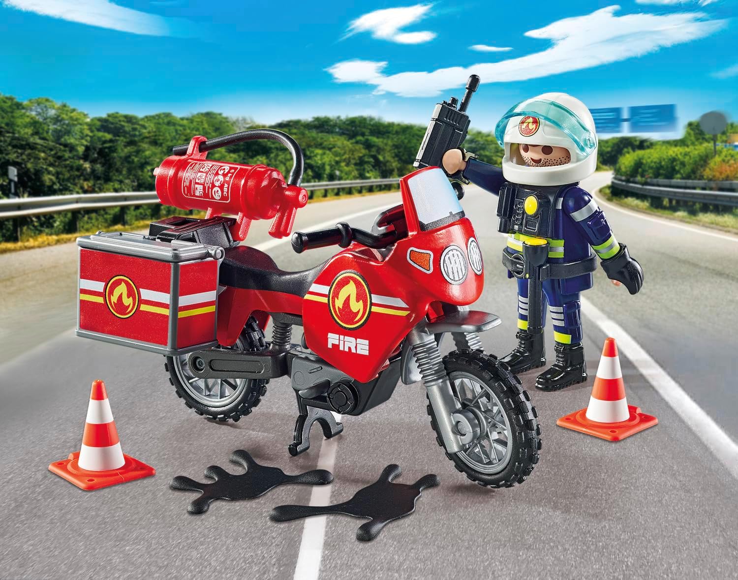 Thumbnail 2 de Playmobil 71466 Action Heroes: Motorcycle & Oil Spill Incident