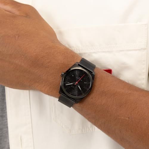 Detalle 2 de HUGO #Ark 1530440, reloj de cuarzo para hombre con brazalete milanés negro