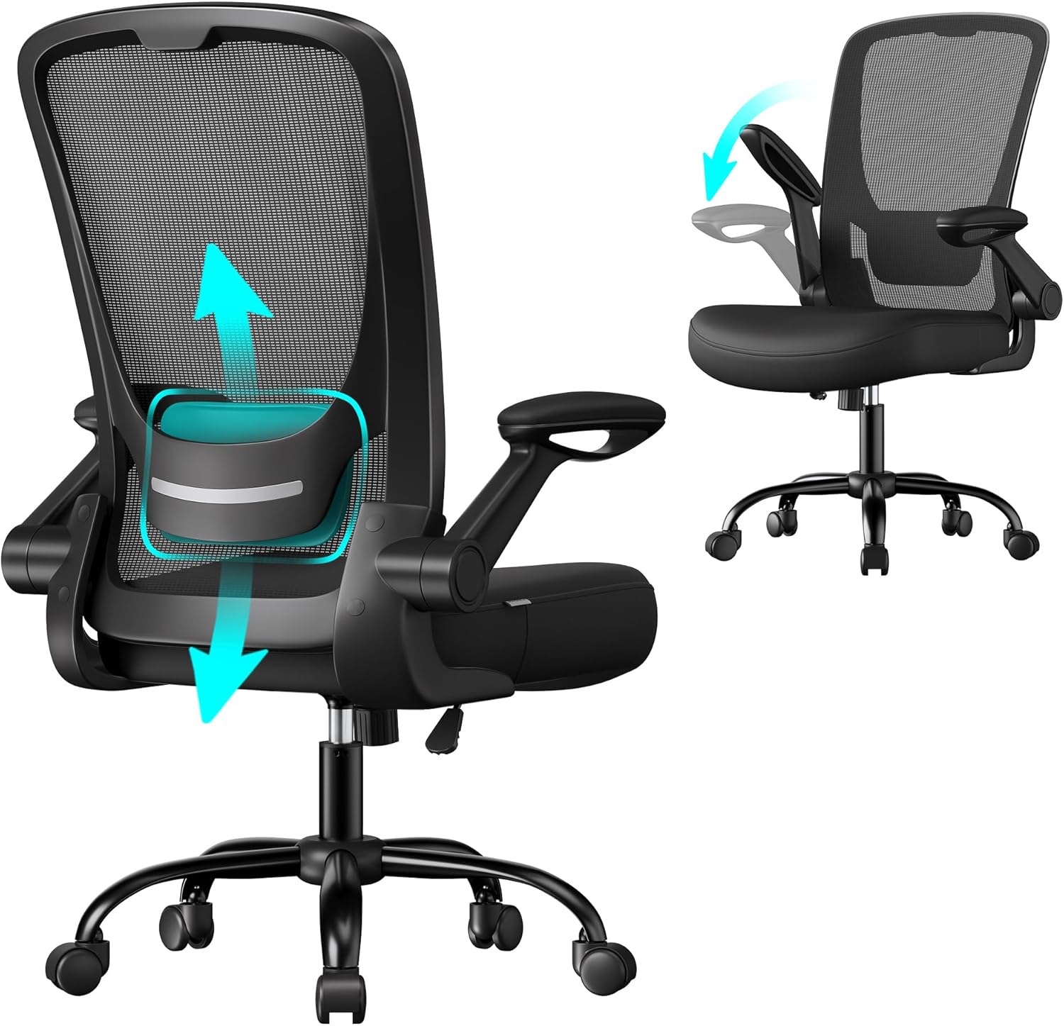 Detalle de SONGMICS OBN037BKV2 Silla de oficina 53 cm