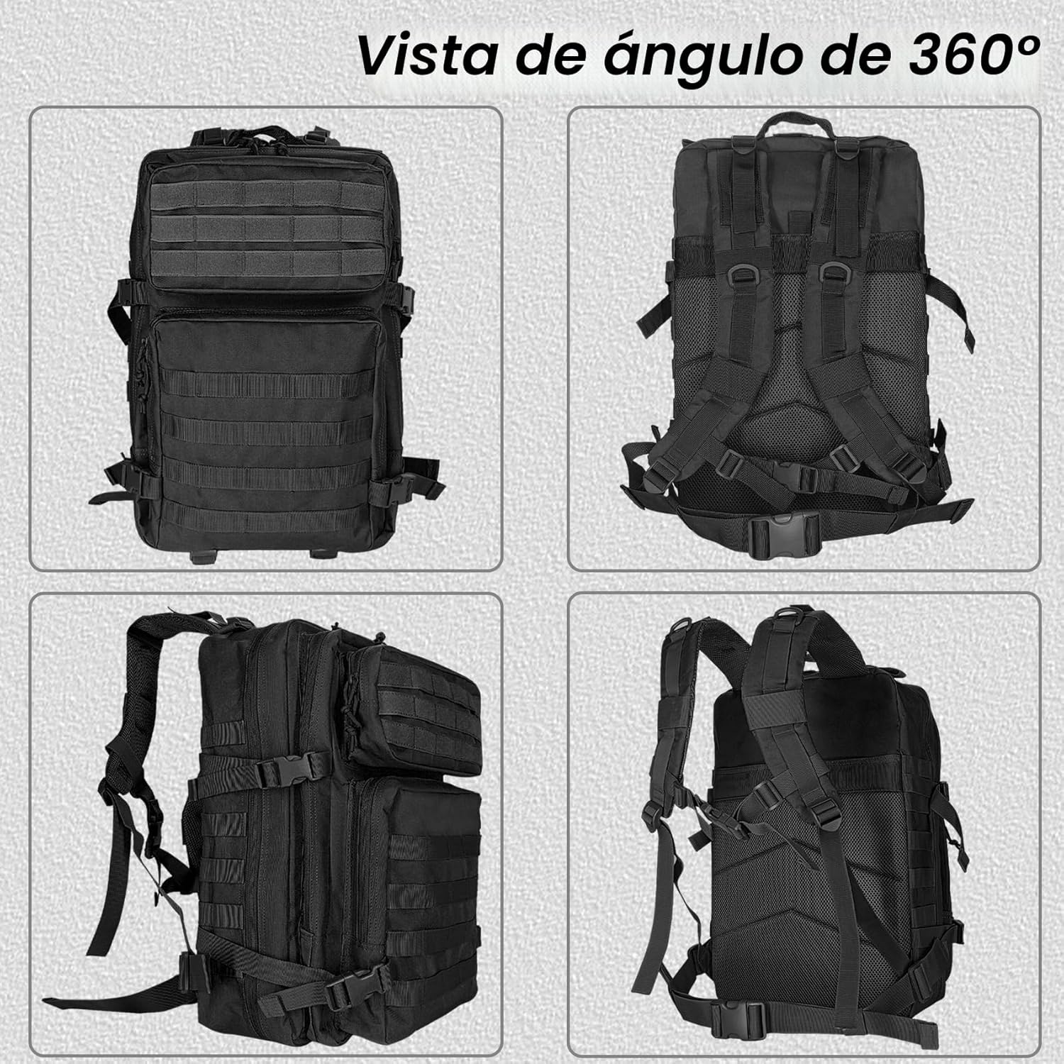 Detalle de HEMSO Mochila Militar 45L impermeable: gran capacidad y sistema Molle para tus aventuras