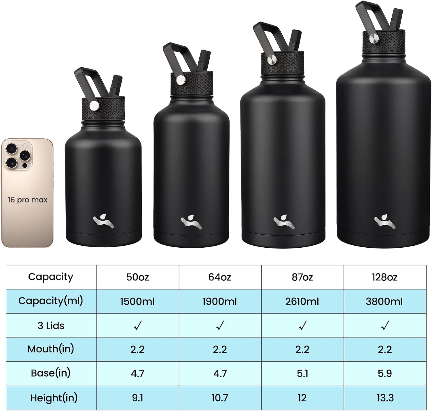 Detalle 2 de Konokyo insulated water jug, 128 oz