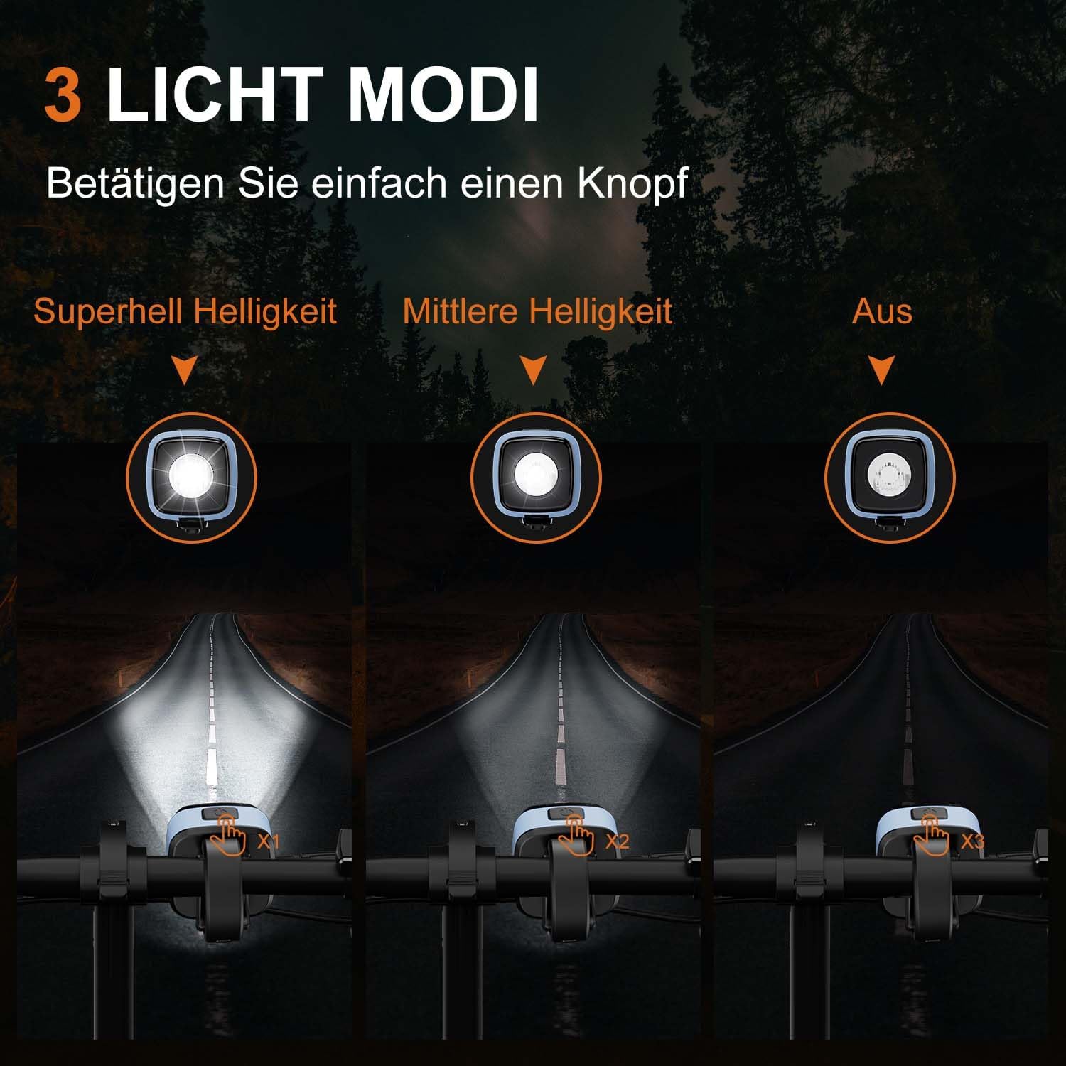 Thumbnail 1 de Antimi Fahrradbeleuchtung StVZO LED Set IPX5