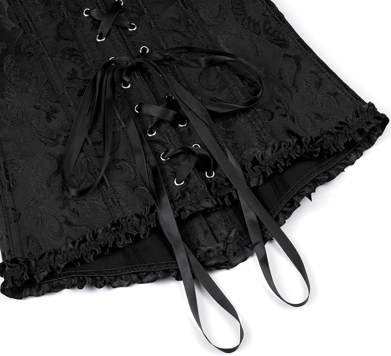 Detalle de JoyPeak overbust corset top 809, Lace-Up Bustier with Steel Boning
